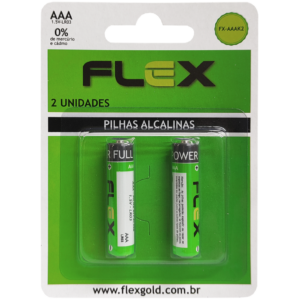 PILHA FLEX ALCALINA EM CARTELA C/ 2 AAA