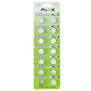 BATERIA LR1130 / AG10 FLEX EM CARTELA C/ 14 UN.