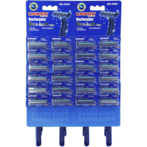 BARBEADOR ULTRA INOX BASIC - 2 LÂMINAS CABO PLÁSTICO CARTELA C/ 24 PCS - GADAN