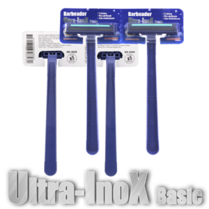 BARBEADOR ULTRA INOX BASIC - 2 LÂMINAS CABO PLÁSTICO CARTELA C/ 24 PCS - GADAN
