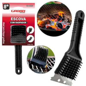 ESCOVA LIMPA GRELHA COM RASPADOR 8