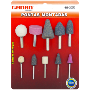 PONTAS MONTADAS P/ MICRO RETIFICA C/ 10UN. - GADAN